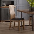 Baltic Dining Chair - Set of 2 - Natural and Black - Solid Acacia Wood and Faux Leather