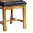 Baltic Dining Chair - Set of 2 - Natural and Black - Solid Acacia Wood and Faux Leather
