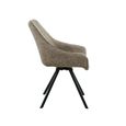 Bali Swivel Dining Chair - Set of 2 - Mink and Black - Fabric