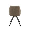 Bali Swivel Dining Chair - Set of 2 - Mink and Black - Fabric