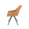 Bali Swivel Dining Chair - Set of 2 - Tan and Black - Fabric