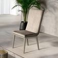 Volare Italian Dining Chair - Flute Stripe - Venetian Grey - Fabric