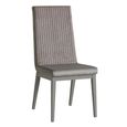 Volare Italian Dining Chair - Flute Stripe - Venetian Grey - Fabric