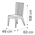 Volare Italian Dining Chair - Flute Stripe - Venetian Grey - Fabric