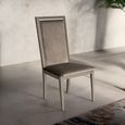 Volare Italian Dining Chair - Roma Stripe - Venetian Grey - Fabric