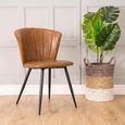 2 x Amalfi Dining Chairs Tan Vintage Leather thumbnail