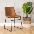 2 x Fremont Dining Chairs Tan Vintage Leather thumbnail
