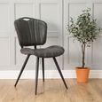 2 x Gustavia Dining Chairs Grey Vintage Leather thumbnail