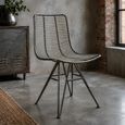 2 x Black Metal Dining Chair thumbnail