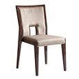 Volare Italian Dining Chair - Ambra - Beige and Walnut - Fabric