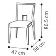 Volare Italian Dining Chair - Ambra - Beige and Walnut - Fabric