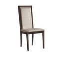 Volare Italian Dining Chair - Liscia - High Back - Beige and Walnut - Fabric