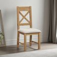 2 x Hopewood Oak and Fabric Cross Back Dining Chair thumbnail
