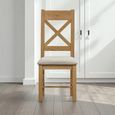 2 x Hopewood Oak and Fabric Cross Back Dining Chair thumbnail 2