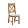 2 x Hopewood Oak and Fabric Cross Back Dining Chair thumbnail 3
