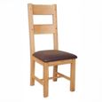 2 x Melbourne Natural Oak and Brown Faux Leather Ladder Back Dining Chair thumbnail 2