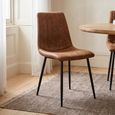 2 x Lucca Brown and Black Fabric Dining Chair thumbnail