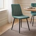 2 x Lucca Green and Black Fabric Dining Chair thumbnail