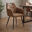 2 x Milan Brown and Black Fabric Dining Armchair thumbnail