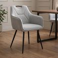 2 x Milan Silver and Black Fabric Dining Armchair thumbnail