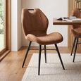 2 x Roma Brown and Black Fabric Curved Back Dining Chair thumbnail