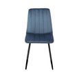 2 x Lucca Blue and Black Fabric Dining Chair thumbnail 2