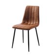2 x Lucca Brown and Black Fabric Dining Chair thumbnail 2