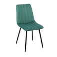 2 x Lucca Green and Black Fabric Dining Chair thumbnail 2