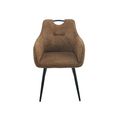 2 x Milan Brown and Black Fabric Dining Armchair thumbnail 2