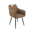 2 x Milan Brown and Black Fabric Dining Armchair thumbnail 3
