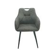 2 x Milan Grey and Black Fabric Dining Armchair thumbnail 2