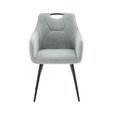 2 x Milan Silver and Black Fabric Dining Armchair thumbnail 2