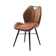 2 x Roma Brown and Black Fabric Curved Back Dining Chair thumbnail 2