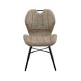 2 x Roma Mink and Black Fabric Curved Back Dining Chair thumbnail 2