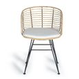 Angie Dining Chair - Rattan and Metal - Set of 2