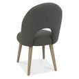 Dansk Scandi Oak Dining Chairs - Set of 2 - Upholstered - Cold Steel Fabric