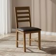 Bergen Ladder Back Dining Chair - Set of 2 - Brown Faux Leather