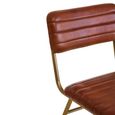 Buffalo Dining Chair - Set of 2 - Tan - Leather with Gold Metal