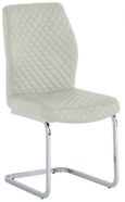 Capri Dining Chair - Set of 2 - Chrome Cantilever - Stone Fabric