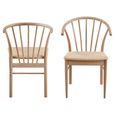 Cassandra Dining Chair - Set of 2 - Oak - Spindle Curved Back