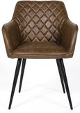 Charlie Dining Chair - Set of 2 - Brown Faux Leather