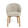Darlene Dining Chair - Set of 2 - Beige Fabric - with Oak Legs