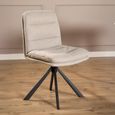 Dean Swivel Dining Chair - Set of 2 - Beige Fabric
