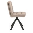 Dean Swivel Dining Chair - Set of 2 - Beige Fabric