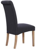 Dorset Dining Chair - Wesbury Rollback - Set of 2 - Oak Dark Grey Fabric