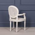 Lomira Mahogany Wood and Rattan Oval Back Dining Armchair - Set of 2 - Off White