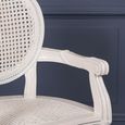 Lomira Mahogany Wood and Rattan Oval Back Dining Armchair - Set of 2 - Off White