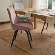 Malcom Dining Chair - Swivel - Set of 2 - Pink Fabric