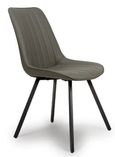 Miro Dining Chair - Set of 2 - Grey Faux Leather