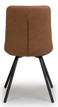 Miro Dining Chair - Set of 2 - Tan Brown Faux Leather